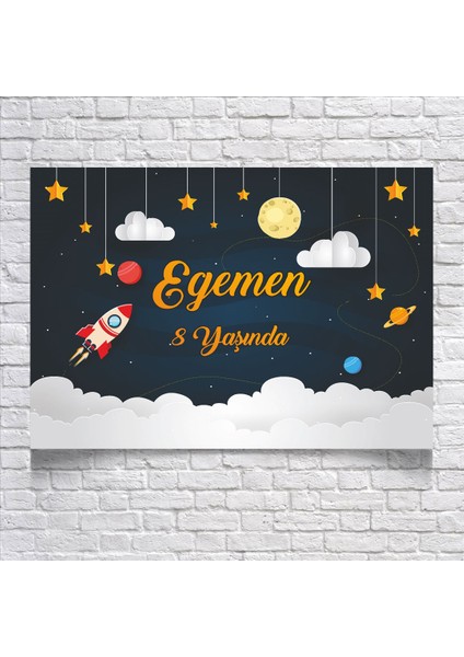 Uzay Temalı Doğum Günü AFIŞI35 x 50 cm