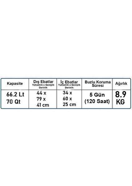 Xtreme 70 Qt Taşınabilir Soğutucu Buzluk 66.2 Lt