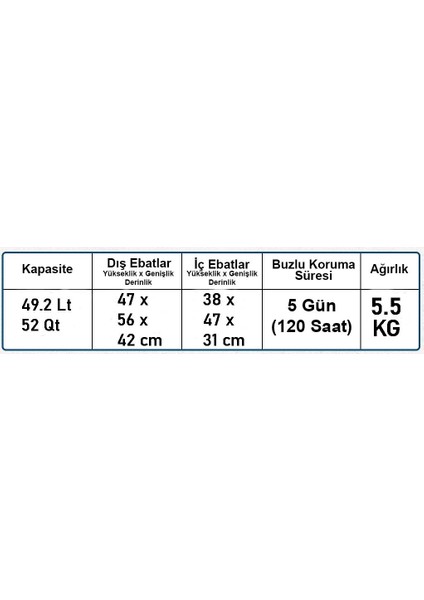 Xtreme 52 Qt Taşınabilir Soğutucu Bızluk 49.2 Lt