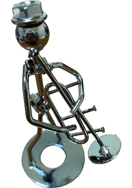 Trompet Çalan Metal Adam Süs Biblo modelleri