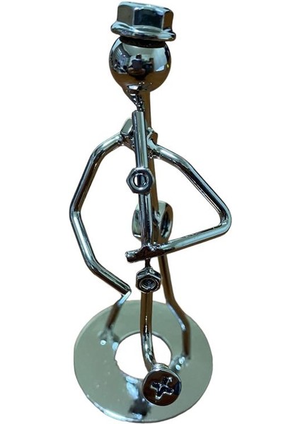 Saksafon Çalan Metal Adam Süs Biblo