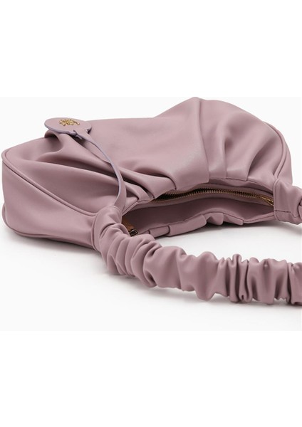 Lila Büzgülü Kol Çantası modelleri