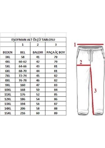 Büyük Beden Erkek Üç Iplik Kışlık Eşofman Altı 2XL-3XL-4XL-5XL-6XL-7XL-8XL-9XL-10XL-11XL-12XL-13XL-14XL indirimleri