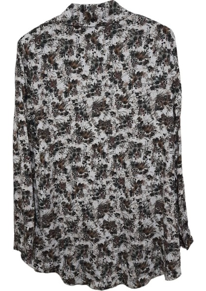 Büyük Beden Krem-Yeşil Desenli Gömlek fiyatları