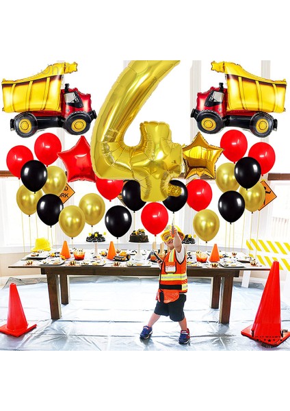 Inşaat Temalı Doğum Günü Parti Kutlama Seti modelleri