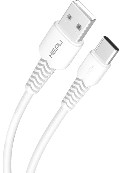 Hepu HP-425 Mild USB - Type-C Qc3.0 3.1A Şarj Kablosu 30CM Beyaz