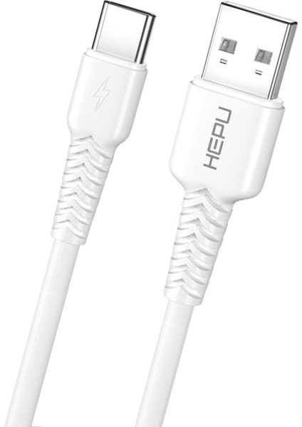 Hepu HP-425 Mild USB - Type-C Qc3.0 3.1A Şarj Kablosu 30CM Beyaz