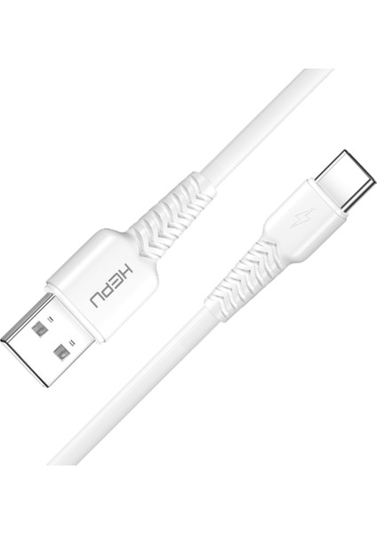 Hepu HP-425 Mild USB - Type-C Qc3.0 3.1A Şarj Kablosu 30CM Beyaz