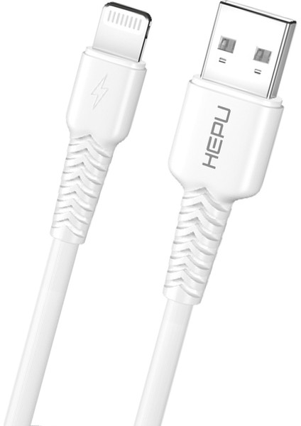 HP-424 Mild USB - Iph Lightning Qc3.0 3.1A Şarj Kablosu 30CM Beyaz