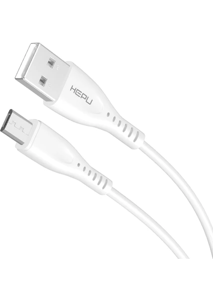 Hepu HP-417 Venus USB - Micro USB Qc3.0 3.1A Şarj Kablosu 1mt Beyaz