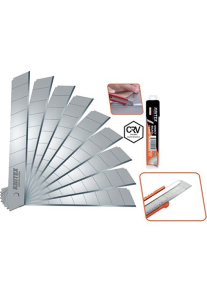 Knitex KTX-510 Geniş Maket Bıçağı Yedeği 10 Lu -94