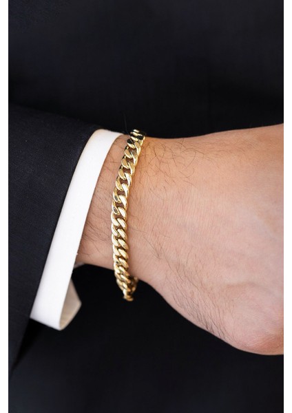 Gurmet Klasik Kararmaz Gold Erkek Çelik Bileklik fırsatları