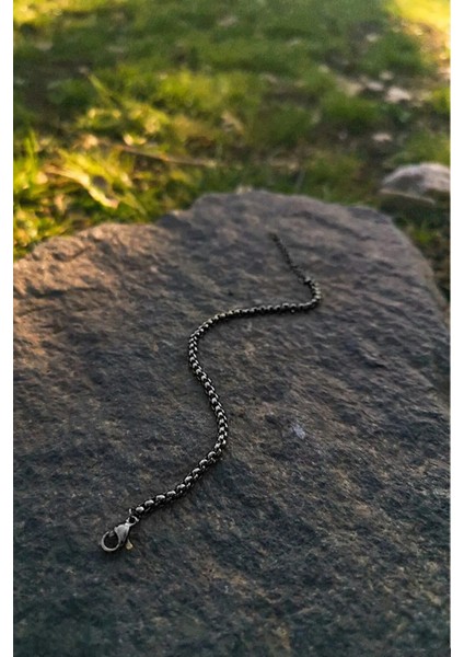 Unisex Kararmaz Siyah Çelik Arnavut Zincir Örme Bileklik – Şık ve Dayanıklı Unisex Tasarım fiyatları