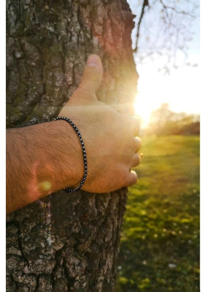 Unisex Kararmaz Siyah Çelik Arnavut Zincir Örme Bileklik – Şık ve Dayanıklı Unisex Tasarım modelleri