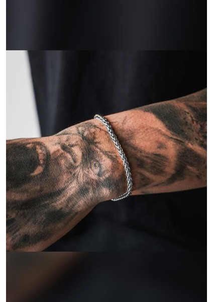 Unisex Angelus Kararmaz Gümüş Çelik Bileklik