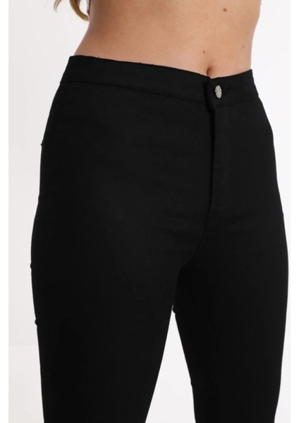 Gabardin Kumaş Yüksek Bel Pantolon (Siyah) fiyatları