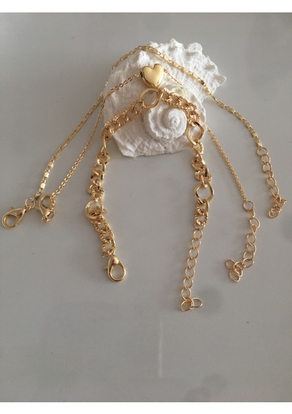 3 Sıra Zincir Detaylı Bileklik Gold fiyatları