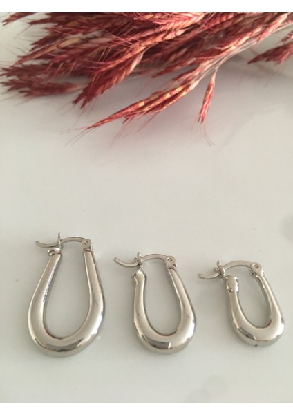 Damla Küpe 3'lü Set Silver
