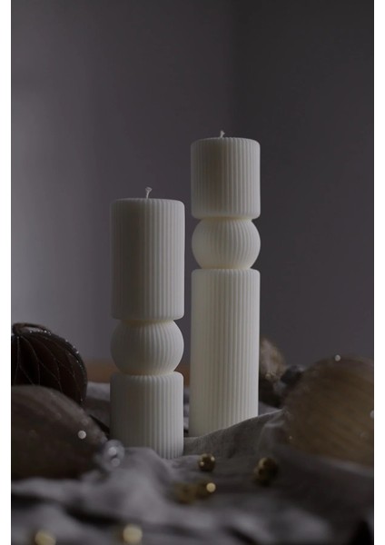 Dekoratif Modern Desenli 2 Li Set Mum Kalıbı Silikon Kalıp