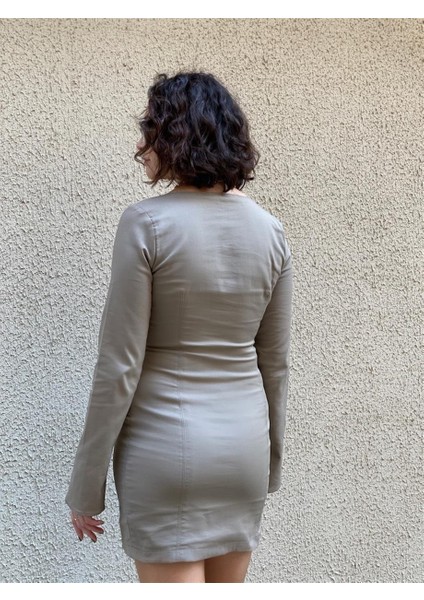 Crep Likralı Elbise