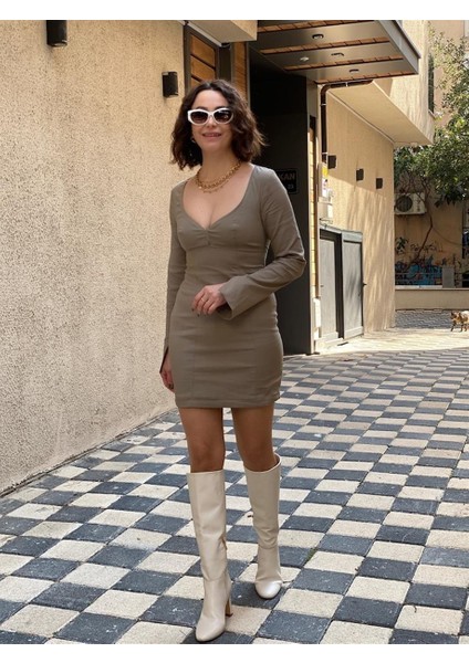 Crep Likralı Elbise
