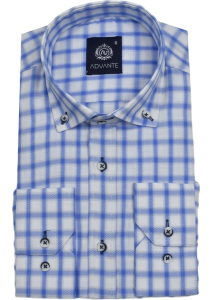 Erkek Ekose Klasik Uzun Kol Gömlek Oxford BGL-ST02987