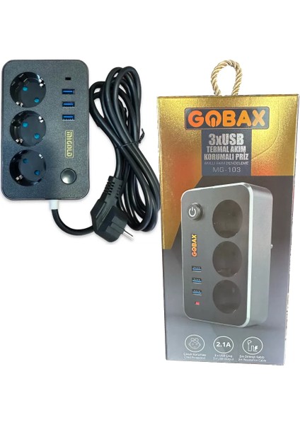 3 x USB 2 Metre Elektronik Termal Akım Korumalı Uzatma Kablosu MG-103