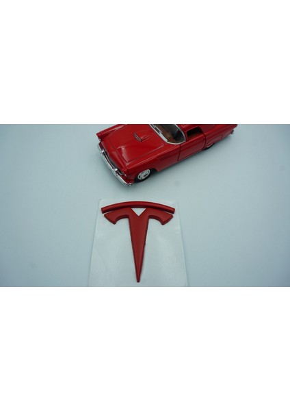 Tuning Tesla Model 3 S X Y Logo Ön Kaput Kırmızı Rozet Amblem