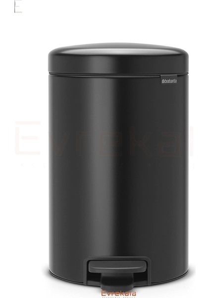 Evrekala Çöp Kutusu 12 lt Brabantia Pedallı Bin Mat Black fiyatları