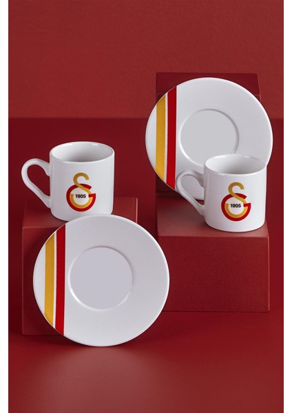 N3475 Galatasaray Lisanslı Çizgili 2'Li Kahve Fincan Takımı fiyatları