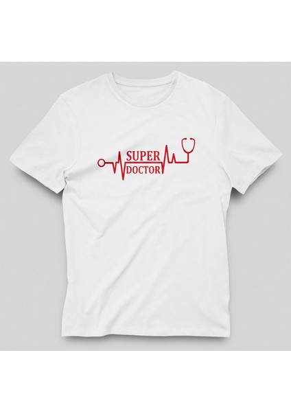 Kadın Beyaz Super Doctor / Süper Doktor Symbol T-Shırt