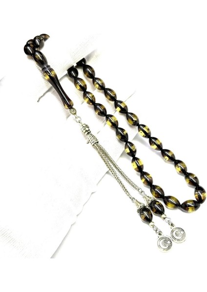 Beyzi Model Sürmeli Püsküllü 7-11MM Ateş Kehribar Tesbih