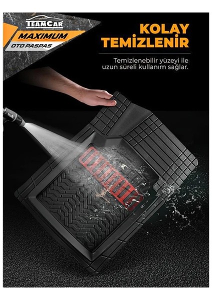 Mazda Mazda5 2019-2020-2022-2023 Uyumlu 3D Havuzlu Paspas Takımı Krom Kırmızı