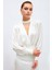Drape Detaylı Bodysuit Bluz - Ekru 2