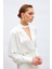 Drape Detaylı Bodysuit Bluz - Ekru 5