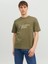 Sıfır Yaka Standart Kalıp Haki Erkek T-Shirt 12235487 1