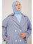 Yarım Astarlı Pamuk Oversize Kap 23Y7007 Gri Mavi 1