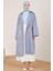 Yarım Astarlı Pamuk Oversize Kap 23Y7007 Gri Mavi 2