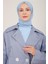 Yarım Astarlı Pamuk Oversize Kap 23Y7007 Gri Mavi 3