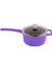 Döküm Yuvarlak Sos Tenceresi Cam Kapaklı Metal Saplı Glaze Serisi16 cm 1