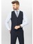 Slim Fit Duz Yeleklı Takım Elbıse Lacivert 3