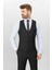 Bırdeye Slimfit Yelekli Takım Elbise Siyah 3