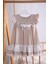 Bayramlık Keten Kız Bebek Çocuk Elbise 12787 2