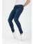 Erkek Mavi Tırnaklı Skinny Fit Jeans 1