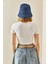 Beyaz Taşlı Kaşkorse Crop Bluz 3YXK2-47296-01 4