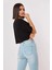 Kadın Barbie Baskılı Oversize Siyah Crop Tshirt 2