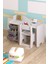 Çocuk Oyun Aktivite Masası 90X45 cm 3 Sepetli Çocuk Çalışma Masası Sırt Dayamalı Sandalye 2