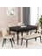 Bia Serisi Açılabilir Mdf Mutfak Salon Masa Takımı 4 Sandalye+1 Bench (Siyah Mermer) 1