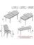 Bia Serisi Açılabilir Mdf Mutfak Salon Masa Takımı 4 Sandalye+1 Bench (Siyah Mermer) 3