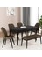 Bia Serisi Açılabilir Mdf Mutfak Salon Masa Takımı 4 Sandalye+1 Bench (Siyah Mermer) 1